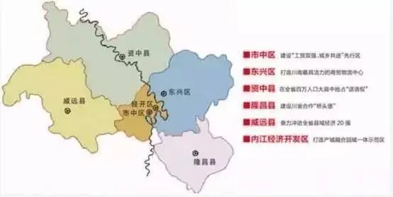 原来内江每个区县的名字由来是这样的!