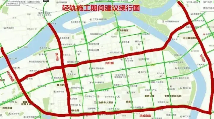 轻轨迎来主体结构长期施工,市区江南部分路段将采取禁止驶入,禁止左