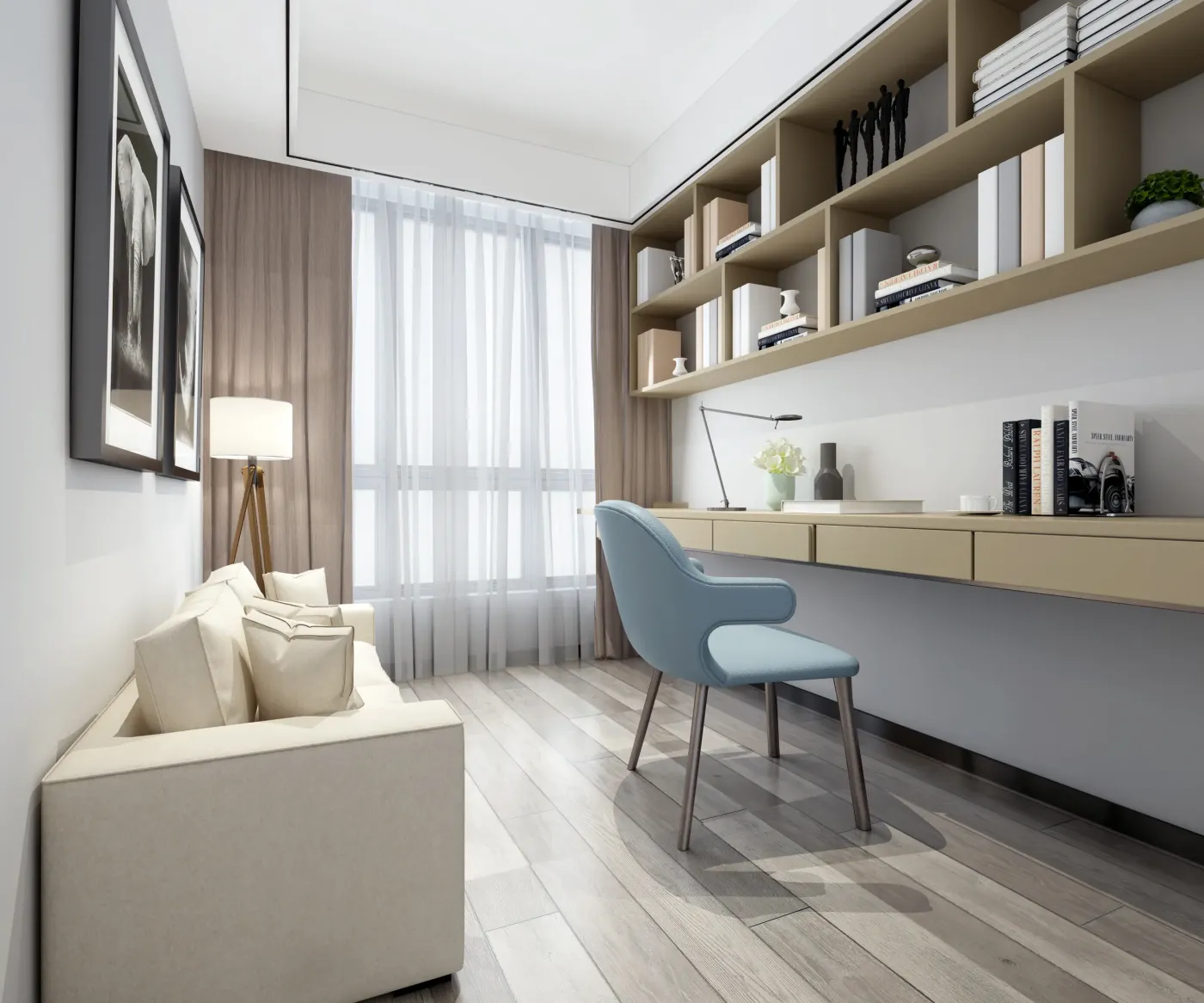 保利城91平三室两厅现代风格装修效果 繁华下心灵回归